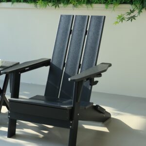 Lake Country Outdoors Weather-Resistant High-Density Polyethylene Adirondack Chair - Square Back - Black.JPG