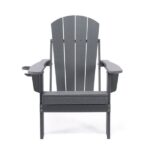 Lake Country Outdoors High-Density Polyethylene Black Adirondack Chair - Grey