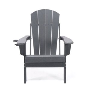 Lake Country Outdoors High-Density Polyethylene Black Adirondack Chair - Grey