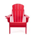 Lake Country Outdoors High-Density Polyethylene Black Adirondack Chair - Red