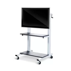 Luxor Adjustable-Height Flat Panel Display Cart with Crank Handle