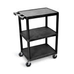 Luxor 3 shelf utility cart -  24-in x 18-in -  Black