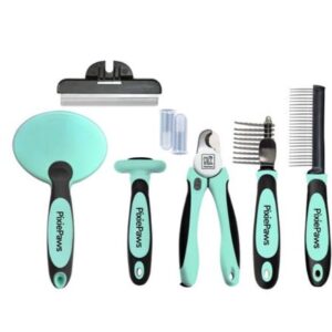 PixiePaws 6-Piece Pets Grooming Set with Case