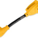 Camco PowerGrip Heavy Duty RV Dogbone Electrical Adapter - 30 Amp Male to 15 Amp Female