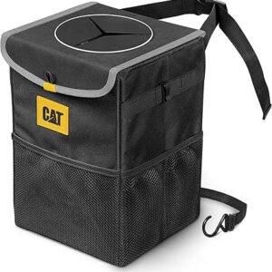 Cat®Premium Waterproof Car Trash Can with Lid – Prevents Odors and Mess – Attaches Easily to Consoles, Seat Back, Headrests