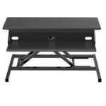 Luxor Two-Tier Pneumatic Standing Desk Converter - Black