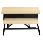 Luxor Two-Tier Pneumatic Standing Desk Converter - White Oak