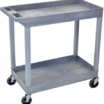 Luxor XL Two-Shelf Multi-Purpose Utility Cart, 32" x 18", Grey, Tub Shelves