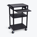 Luxor 42"H AV CART - Three Shelves, Front Pullout