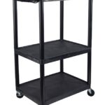 Luxor 54"H AV Cart - 3 Large Shelves, Electric