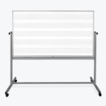 Luxor Dry Erase Magnetic Mobile Music Staff White Board, 72x48, Double-Sided