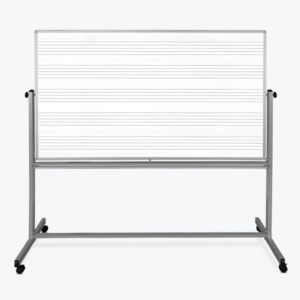 Luxor Dry Erase Magnetic Mobile Music Staff White Board, 72x48, Double-Sided