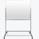 Luxor Dry Erase Magnetic Mobile Glass Board, 48x36, Double-Sided