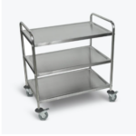 Luxor 37"H Large Stainless Steel Cart - 3 Shelves