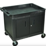 Luxor Large Top Tub and Flat Bottom Shelf Cart w/Cabinet