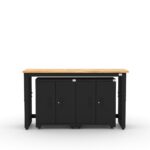 Garage storage cabinets with 2 base cabinets and 72 inch solid wood worktop