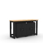 Garage storage cabinets with 2 base cabinets and 72 inch solid wood worktop