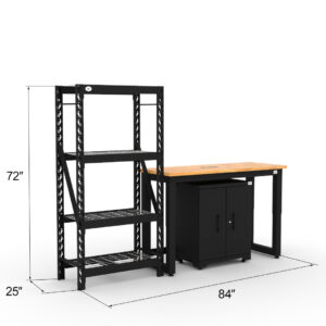 CAT garage storage cabinet set with 1 shelving unit, 1 base cabinet and 48 inch workbench