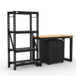 CAT garage storage cabinet set with 1 shelving unit, 1 base cabinet and 48 inch workbench