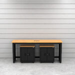 Cat RTASETA ready-to-assemble garage storage cabinetry set with workbench