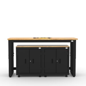 Cat RTASETA ready-to-assemble garage storage cabinetry set with workbench