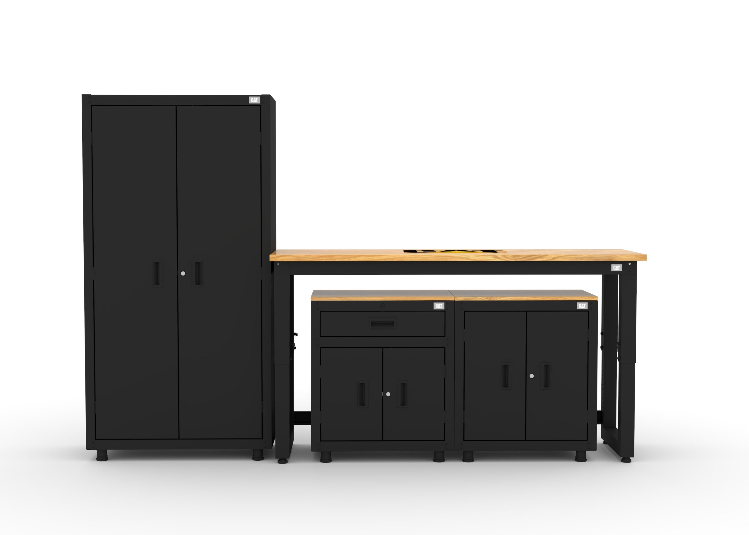 CAT-RTASETCZ_main Garage storage cabinets with 1 locker, 1 wall cabinet and 1 base cabinet