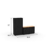 CAT steel garage storage cabinets with workbench setup