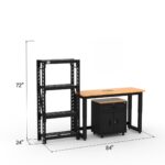 Garage storage cabinets with 1-drawer 2-door base cabinet, shelving unit and 48 inch workbench