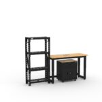 Garage storage cabinets with 1-drawer 2-door base cabinet, shelving unit and 48 inch workbench