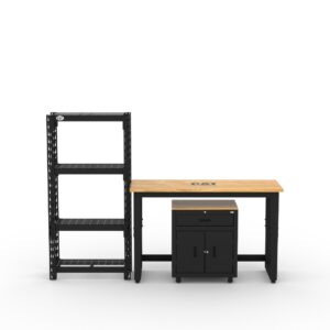 Garage storage cabinets with 1-drawer 2-door base cabinet, shelving unit and 48 inch workbench