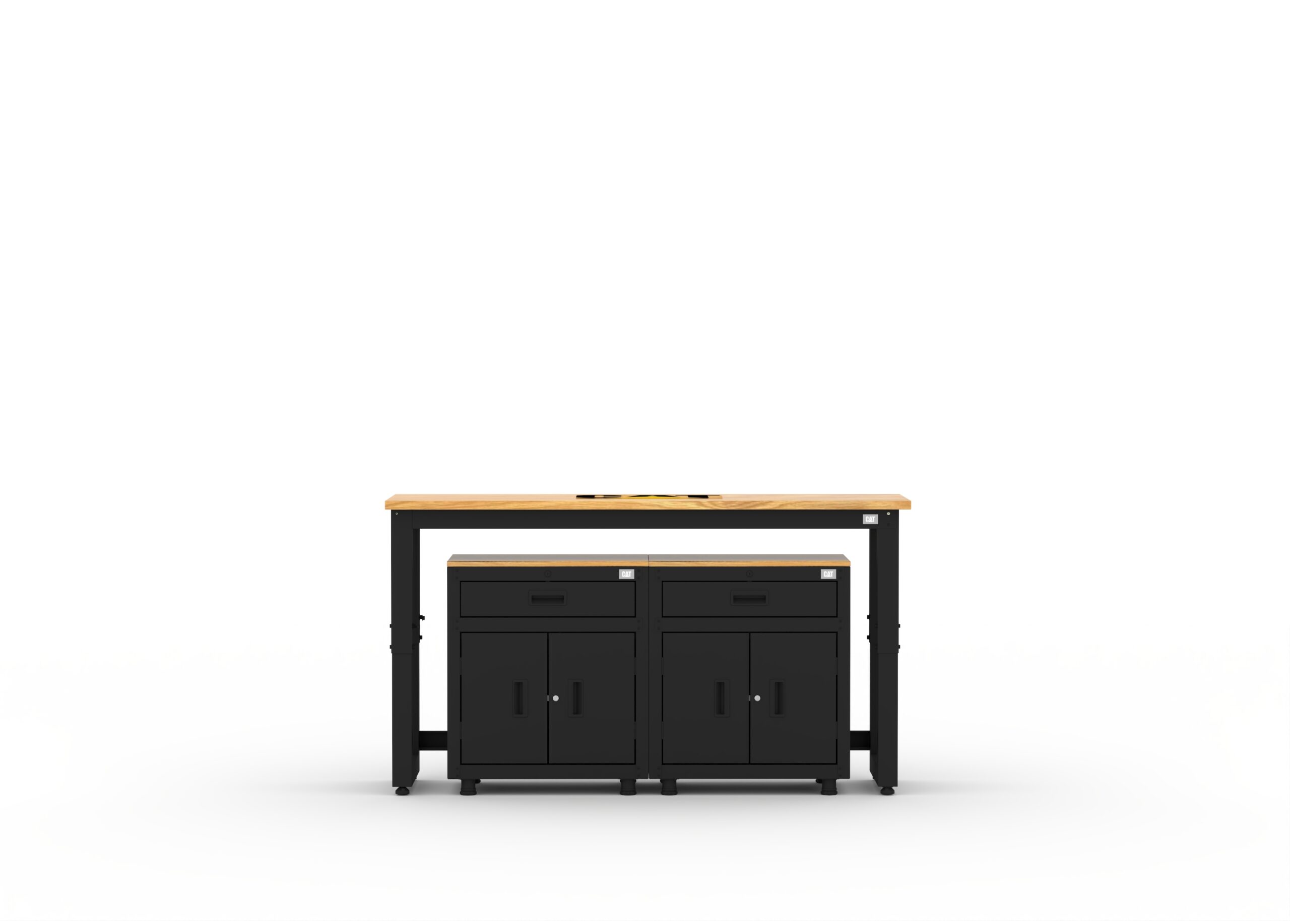 RTASETX_main Cat RTASETF ready-to-assemble garage storage cabinetry set with locker and base cabinet