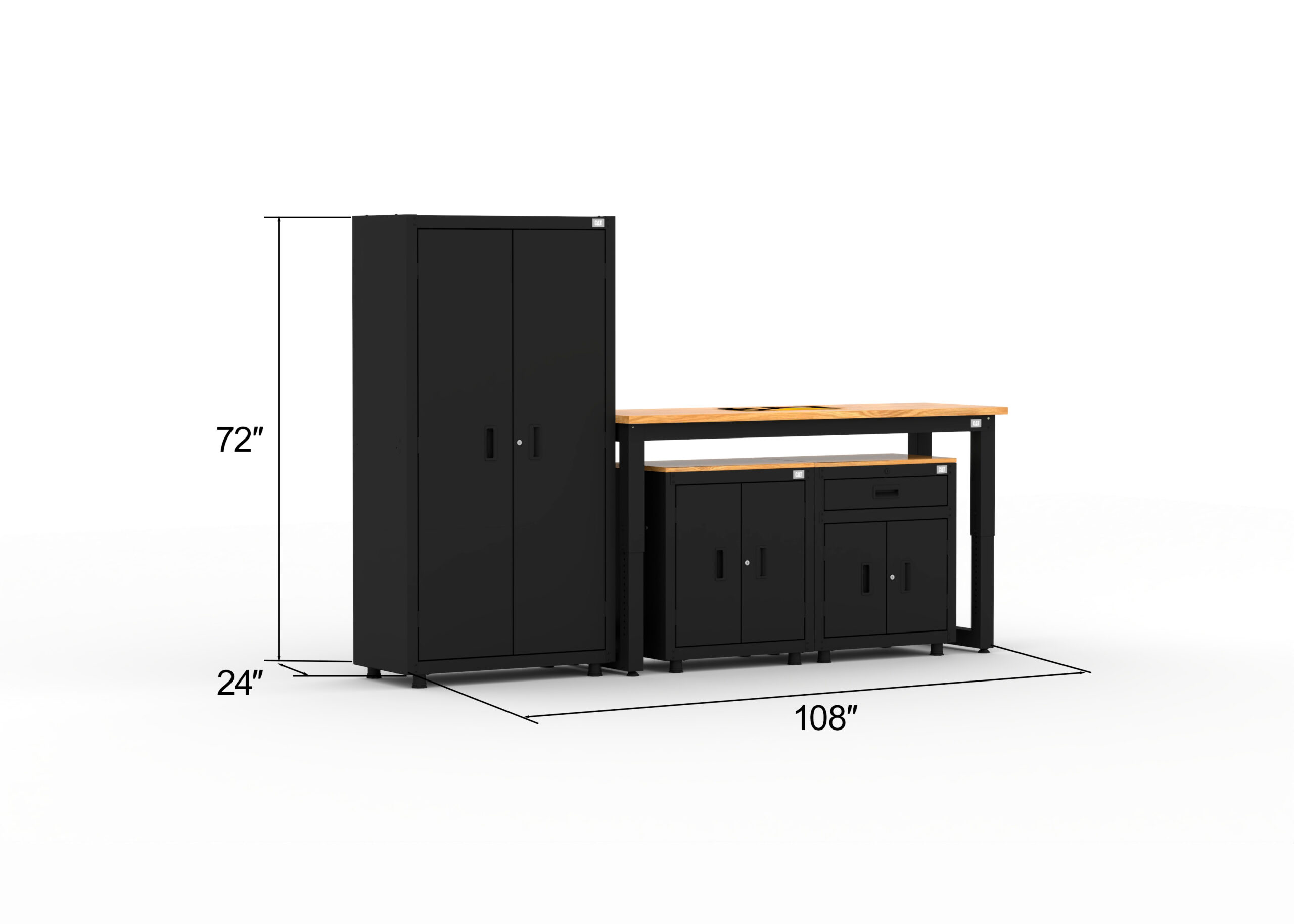 SETCZ_size Garage storage cabinets with 1 locker, 1 wall cabinet and 1 base cabinet