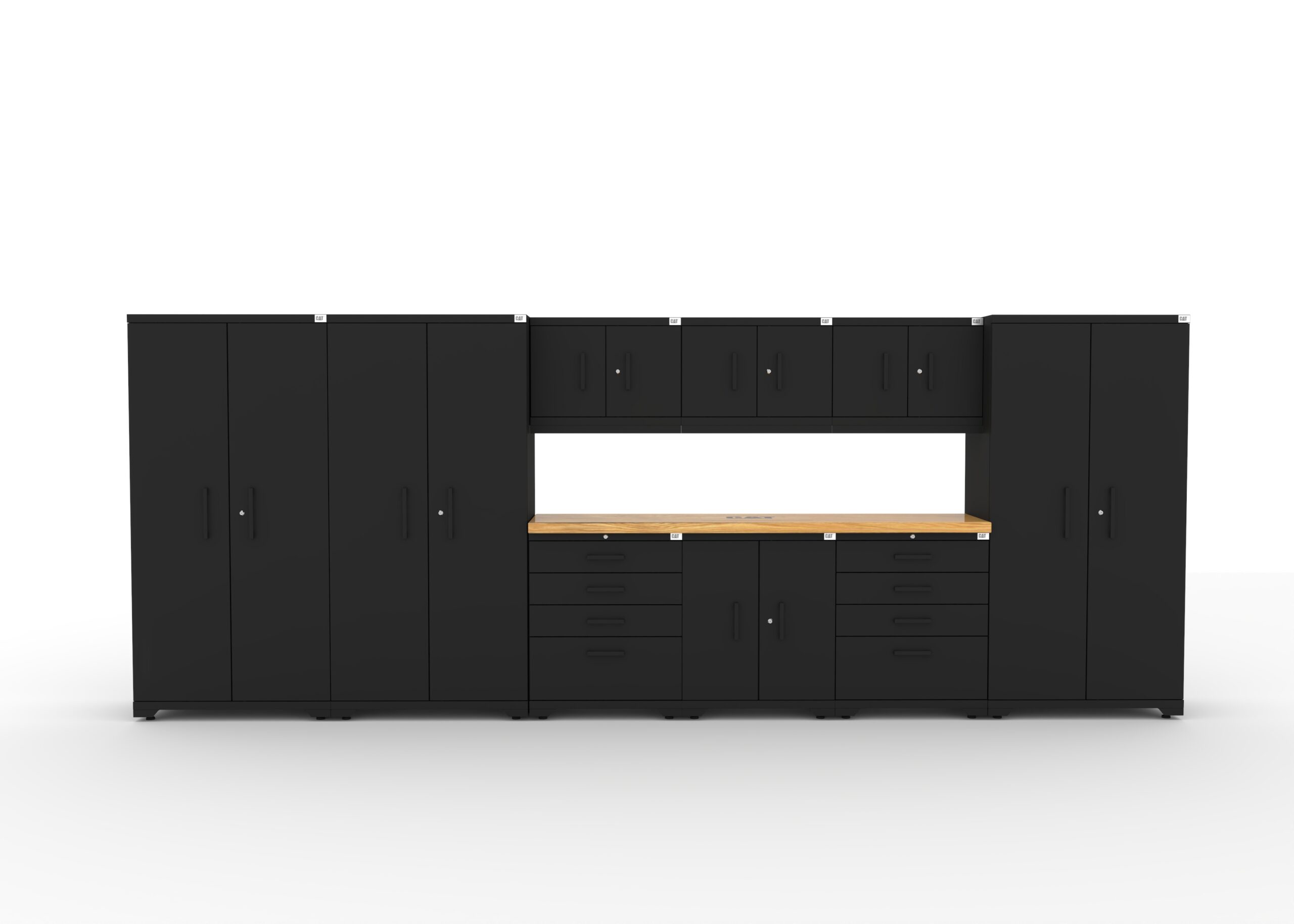 CAT-FWSETAZ_main CAT fully-welded garage storage cabinets with 3 lockers, 3 wall cabinets and 2 tool cabinets
