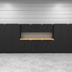 CAT-FWSETBZ steel garage storage system with 84 inch worktop
