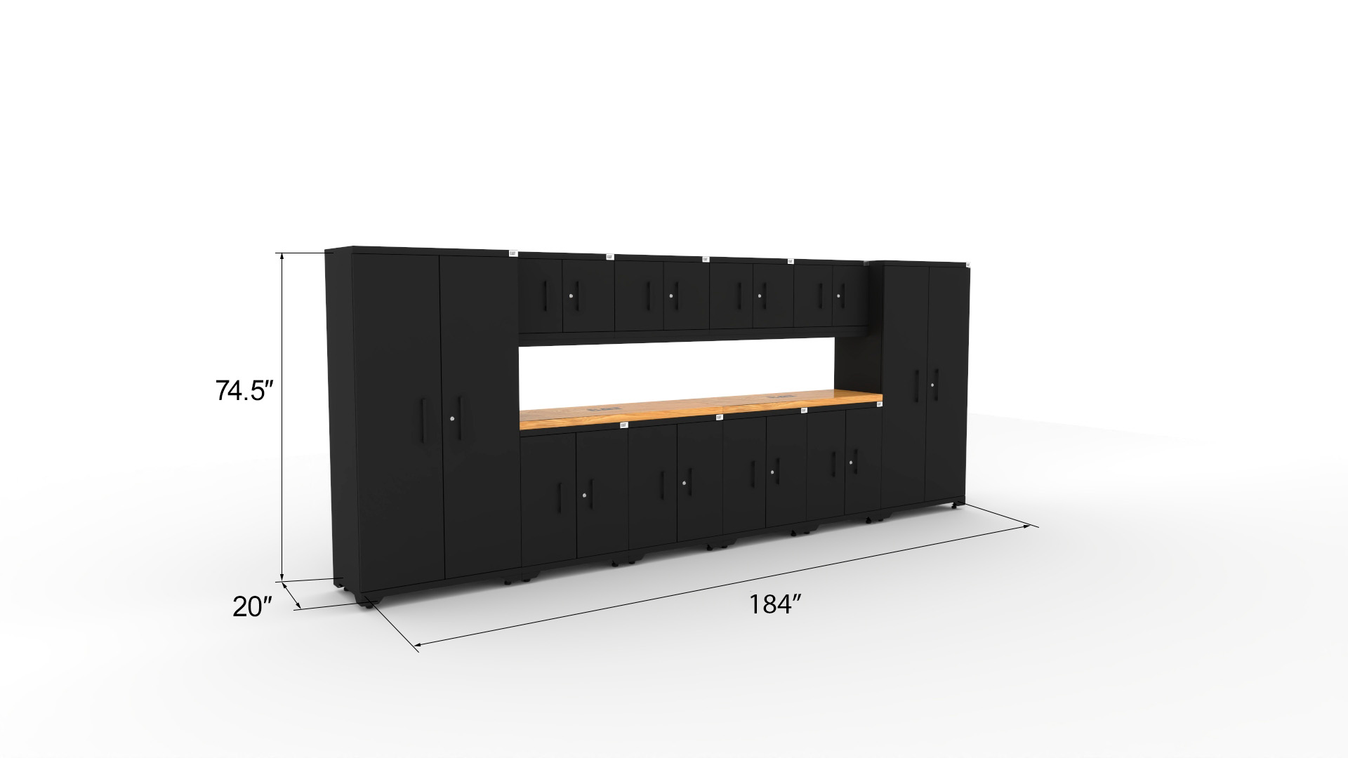 CAT-FWSETDZ_dims CAT-FWSETDZ steel garage storage system with dual 56 inch worktops