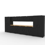 CAT-FWSETDZ steel garage storage system with dual 56 inch worktops