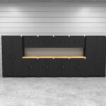 CAT-FWSETDZ steel garage storage system with dual 56 inch worktops