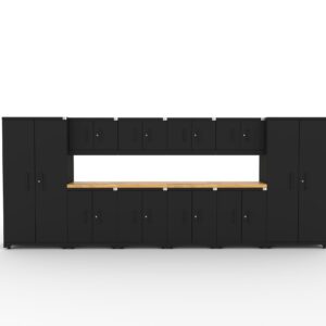 CAT-FWSETDZ steel garage storage system with dual 56 inch worktops