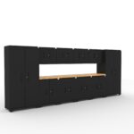 CAT-FWSETDZ steel garage storage system with dual 56 inch worktops