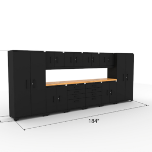 CAT-FWSETEZ steel garage storage system with dual 56 inch worktops