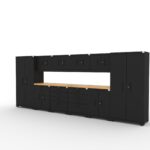 CAT-FWSETEZ steel garage storage system with dual 56 inch worktops