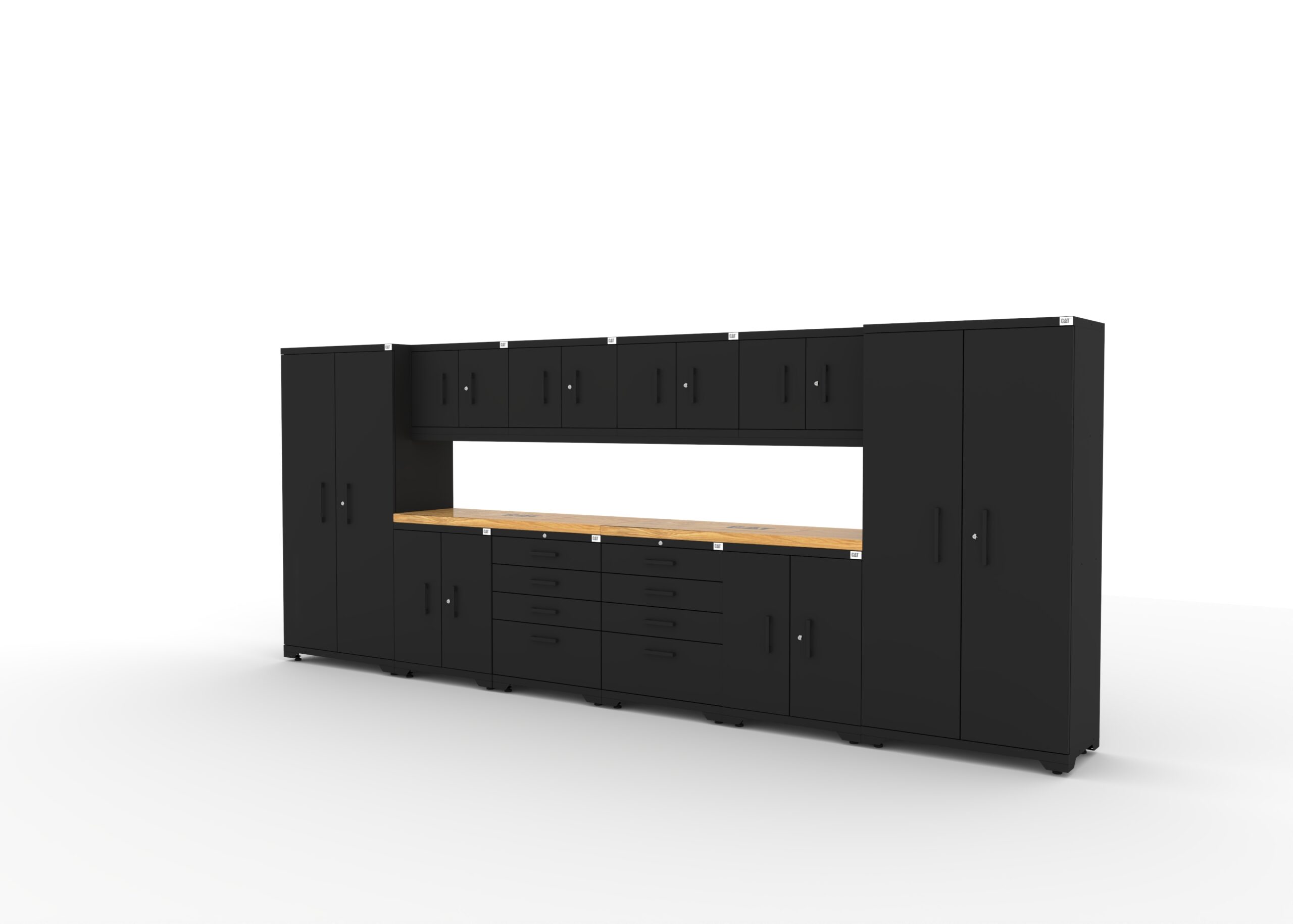CAT-FWSETEZ_left CAT-FWSETEZ steel garage storage system with dual 56 inch worktops