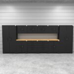 CAT-FWSETEZ steel garage storage system with dual 56 inch worktops