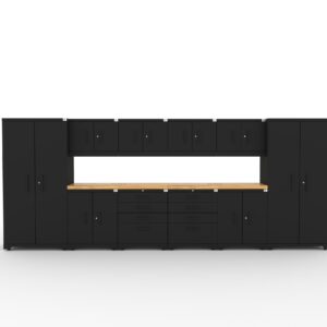 CAT-FWSETEZ steel garage storage system with dual 56 inch worktops