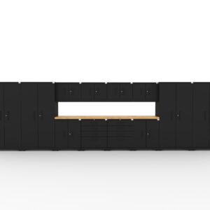 CAT-FWSETGZ steel garage storage system with dual 56 inch worktops