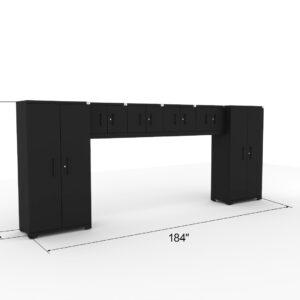 Cat FWSETKZ fully welded garage storage cabinet set with lockers and wall cabinets