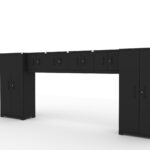 Cat FWSETKZ fully welded garage storage cabinet set with lockers and wall cabinets
