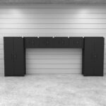 Cat FWSETKZ fully welded garage storage cabinet set with lockers and wall cabinets