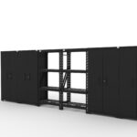 CAT-FWSETLZ steel garage storage system with 4 lockers and shelves