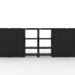 CAT-FWSETLZ steel garage storage system with 4 lockers and shelves